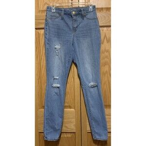 Women's Universal Thread High Rise Distressed Jeggings Light Wash Size 4 27R